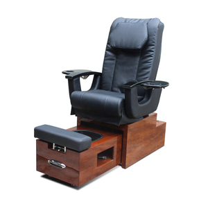 Chaise de spa de pédicure de massage de pied libre de plomberie de base en bois noire