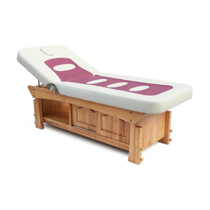 Salon de beauté Clinique Stationnaire Réglable Spa Thérapie Du Visage Table De Traitement Thai Massage Épilation Lit avec Rangement