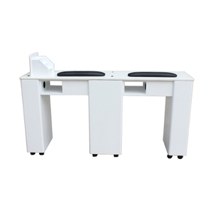 Table de manucure à double preuve d'acéton de meubles de station d'ongle de salon de beauté de style français blanc moderne
