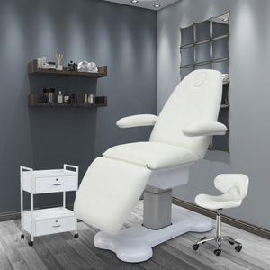 Chaise cosmétique faciale de lit de beauté de massage de traitement réglable électrique de station thermale de salon de luxe blanc