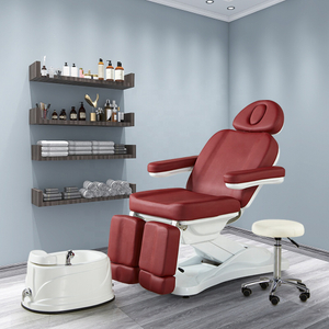 Mobilier de Salon de Spa moderne cosmétique 2 moteurs électriques traitement de beauté Table de Massage ascenseur chaise de tatouage de podologie faciale