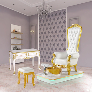 Table de manucure de station d'ongle de meubles de salon de spa d'ongle de beauté de style moderne de luxe français blanc